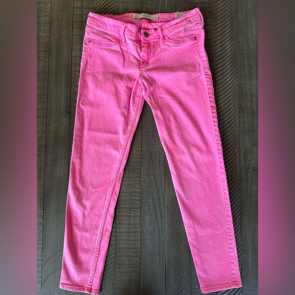 Abercrombie & Fitch Vintage Bright Pink Skinny Jeans Women’s Size 8R 29X29
